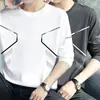 Nueva camiseta de manga larga para hombre 2026, top elástico de primavera y otoño, capa base holgada de peso pesado, camisa de manga corta para hombre
