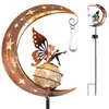 Luz Ambiente LED de Ferro Forjado Estilo Europeu Alimentada por Energia Solar Plug-in Exterior à Prova d'Água Decorativa para Gramado Jardim Pátio