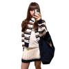 Suéter cárdigan de punto a rayas para mujer en diseño de primavera y otoño con colores contrastantes y tops de abrigo cortos chic estilo coreano