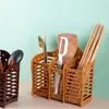 Portapalillos de Tres Compartimentos, Estante Espesado de Plástico para Palillos, Ventosa sin Clavos, Estante de Secado de Vajilla Montado en la Pared, Cesta Jaula para Palillos, Suministros de Cocina