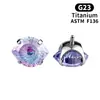 Aretes de Aleación de Titanio F136, Tachuelas Cocleares, Tachuelas para Hélice Auricular con Base de Ojo de Ángel, Tachuelas para Hélice Auricular con Rosca Interna, Cabezas de Repuesto Deslumbrantes Degradadas