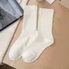 Calcetines grises de algodón puro para mujer, calcetines finos de media pantorrilla para verano, calcetines de color liso para primavera y otoño, calcetines de maternidad sin costuras 100% algodón