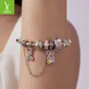Pulsera DIY Original de Conejito de Pascua y Huevo Yinziyun con Cuentas de Plata S925 Coloridas y Vibrantes y Cuentas de Vidrio