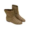 Botines Huecos Transpirables Hermosos y Súper Populares para Mujer, Estilo Delgado de Verano, Adecuados para Usar con Faldas, Suela Suave, Cómodos, Sandalias de Nuevo Estilo a la Moda