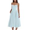 Falda de Verano Transfronteriza Amazon Nueva Falda Larga Retro Francesa Estilo Corte Ropa Dopamina con Vestido con Tirantes