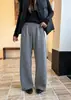 Calça Casual de Perna Reta com Bolinhas Estilo Preguiçoso Feminina Inverno Plus Veludo Plus Size Meninas Gordas Cintura Alta Modeladora Perna Larga Solta