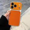 Capa de Celular Luxuosa com Janela Grande e Textura de Couro Adequada para Apple 17Promax Tendência 16Pro Personalizada 15/14 Estilo High-End