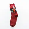 Calcetines Transfronterizos Nuevos de Moda Calcetines para Hombre Mona Lisa Personalizados Literarios Retro Pintura al Óleo Europea y Americana Estrella Algodón Calcetines para Hombre de Caña Alta