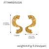 Brincos Assimétricos em Forma de S de Aço Inoxidável Estilosos Omaca Moda Transfronteiriça Brincos Geométricos Estilo Nicho Cool