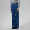 Jeans Estilo Tooling Nuevo Estilo 2024 Lavado Azul Agua Cintura Alta Rectos de Mezclilla para Mujer