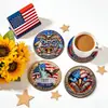 Día de la Independencia EE. UU. 250 Aniversario Posavasos de Madera 2D para Taza de Café Aislamiento Térmico Base para Taza de Té Juego de Posavasos Antideslizantes