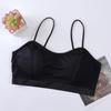 Verão seda gelo alça fina costas bonitas em U top tubo envolvente peça única bojo fixo sem alças sutiã roupa íntima para mulheres