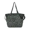 Bolso de hombro con estampado de leopardo otoño/invierno 2026, bolso tote de gran capacidad para el trabajo, bolso cruzado casual de lona para mujer