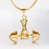 Accesorios de Moda Estilo Coreano Collar Clásico con Mancuerna para Hombre Joyería con Colgante de Acero de Titanio Personalidad