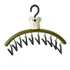 Lindo tendedero de calcetines con forma de conejo para uso doméstico, tendedero de secado de ropa interior y calcetines a prueba de viento para balcón con múltiples clips, una herramienta mágica para secar
