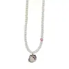 Collar de Perlas con Colgante de Gato con Lazo Full Diamante Dulce y Lindo Moda de Nicho para Mujer Cadena para Clavícula Versátil Exquisita Tendencia