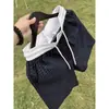 Shorts a Cuadros Bloque de Color Estilo Retro Americano para Hombre, Verano Seda de Hielo Delgados Casuales Holgados Versátiles Shorts Deportivos