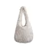Europa Transfronteriza, Estados Unidos, Japón y Corea del Sur Nueva Bolsa de Hombro de Felpa Lana Sintética Bolsa de Vagabundo Gran Capacidad Color Algodón de Azúcar Macarrón Portátil