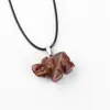 Colgante de Cristal Tallado Transfronterizo, Piedra de Ágata Natural Finamente Tallada Ojo de Tigre Animal Elefante Vintage Artístico Collar Joyería