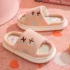 Novas Pantufas de Linho com Desenho de Veado para 2026 para Homens e Mulheres, Pantufas Confortáveis de Solado Grosso para Casa para Pais e Filhos, Sandálias de Algodão-Linho Atacado