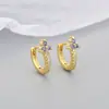 Brincos de prata de lei 925 com turquesa azul, design geométrico moderno estilo ins, únicos e de alta qualidade, luxo leve com cravação de diamantes, argolas para mulheres