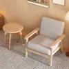 Silla Sofá Individual Pequeña de Madera Maciza Sala de Estar Respaldo Sillón de Ocio Silla de Balcón Combinación con Mesa de Café Dormitorio Apartamento Pequeño