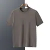 Suéter 100% cachemira pura, lavable a máquina, de manga corta para hombre, ligero, minimalista, otoño/invierno, suéter de punto de cuello redondo