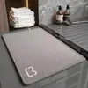 Alfombrillas de Piso para Baño de Lino, Alfombrillas de Piso Absorbentes de Agua y de Secado Rápido para el Hogar, Alfombrillas de Lino Antideslizantes de Secado Rápido y Fácil Cuidado