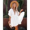 Novo Cinto Europeu e Americano de Algodão de Bambu Saída de Praia Proteção Solar Vestido Sexy Sem Costas Saia Curta Roupa de Banho Feminina Roupa Exterior para Mulheres