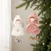 Nuevo colgante de ángel de peluche con alas de cornamenta de dibujos animados de Mingguan, accesorio para árbol de Navidad.