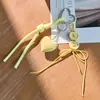 Estilo Coreano Macaron Corda Trançada Coração Chaveiro Botão Fofo Laço Pingente Ursinho Feminino Pingente para Bolsa