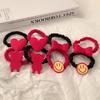 Estilo Coreano Oso Rojo Cuerda para el Cabello Accesorios para el Cabello Lazo Cara Sonriente Amor Banda de Goma Bola de Pelo Cabeza Nueva Moda Accesorios para el Cabello