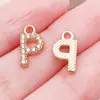 Colgantes de Letra P del Alfabeto Inglés en Oro de 26 Quilates con Diamantes, Dijes Mayúsculos en Inglés, Collares Pendientes DIY, Accesorios de Joyería Transfronterizos
