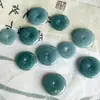 Pingente Horizontal da Paz de Jadeíta Azul Natural Acessório de Joia Chaveiro DIY Feito à Mão Pingente de Celular Pingente Ornamentado de Jade Natural