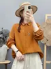 Coleção Outono 2026: Cardigan Feminino Bordado Floral Estilo Japonês, Camisa de Gaze Dupla Camada, Top Casual para Atacado
