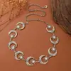 Corrente de Cintura Metálica Estrela Lua Sol Retro Europeu Corrente Corporal Ajustável Cinto Decorativo para Vestido Atacado