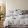 Juego de Ropa de Cama Jacquard Lavado de Alta Gama de 60 Hilos, Cuatro Piezas, Sábana Bajera de Algodón Puro, Funda de Edredón, Juego de Cama de Tres Piezas, Estilo para Todas las Estaciones