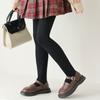 Meia-calça infantil de veludo grosso para inverno, roupa externa versátil, anti-pilling, padrão torcido, calça quente nove pontos para meninas