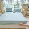 Capa de cama de peça única, espessa, classe A, cor sólida, algodão lavado 60 fios, qualidade para maternidade, capa de cama imitação de algodão puro para o verão