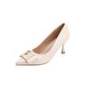 9877-10 tacones altos negros para mujer, nuevo estilo francés, diosa, no cansan los pies, para trabajar, punta fina, tacón de aguja, zapatos de vestir