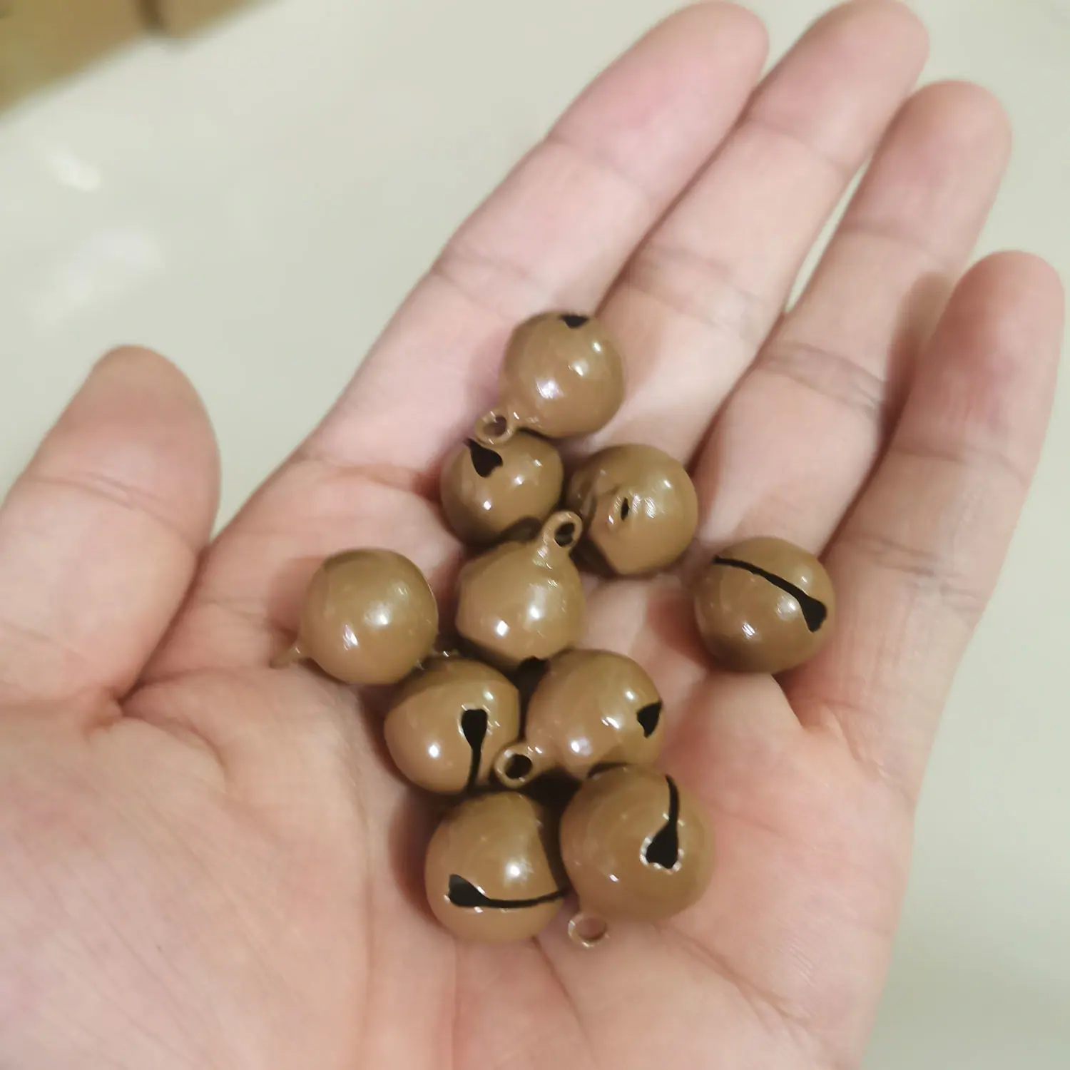 SKU56_款式(咖色1.4CM烤漆铃铛)_组合(10个装)