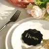 Número de Mesa Acrílico Dourado Espelhado Moderno em Forma de Onda Transfronteiriço para Casamentos e Festas, Placa de Mesa DIY Ondulada