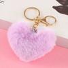 Llavero de peluche con forma de corazón de 8 cm, diseño de corazón de melocotón, para coche, accesorio creativo para llaves de pareja