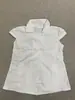 Top de Estilo Americano Personalidad Retro Ceñidor de Cintura Y2K Camisa Casual Retro para Mujer Camiseta de Manga Corta Color Sólido Cuello Polo con Botones Grandes