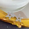 Pendientes de estrella de cinco puntas con circonita de diseño de nicho, elegantes, de lujo ligero, alta calidad, estilo frío, combinan con todo, estilo occidental, tachuelas para orejas, pendientes