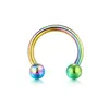Anillos de Herradura de Acero Inoxidable Transfronterizos, Anillos para Nariz, Anillos en C Multicolor, Anillos para Labios de Bola Redonda con Punta de Cono, Aretes, Joyería para Piercings, Populares en Europa y América