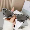 Nuevo Estilo Diamantes Incrustados Lujo Ligero Retro Forma de Corazón Románticos Europeos y Americanos Ojo de Gato Gafas de Sol de Gama Alta Gafas de Sol de Metal Venta al por Mayor Transfronteriza