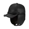 Nuevo Estilo de Invierno para Hombres de Mediana Edad y Ancianos, Cálido, Forro de Polar, Engrosado, Gorra Plana de Cuero para Hombre Mayor Abuelo, Protección contra el Frío, Protección para los Oídos, Gorra Plana