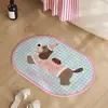 Alfombrilla absorbente de tierra de diatomeas dura de dibujos animados personalizada, alfombrilla de pie de secado rápido para baño, alfombrilla de pie antideslizante para entrada de baño y inodoro