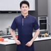 Roupa de trabalho do chef Roupa de manga curta Roupa de cozinha masculina Roupa de churrasco Roupa de trabalho para hotel Roupa de cozinha Roupa de cozinha Roupa de cozinha Roupa de cozinha de manga curta Roupa do chef